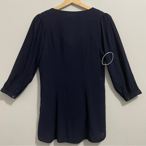 Anthropologie Vanessa Virginia Blouse Peasant Button Down High Low Womens 2 S XS - Picture 2 of 14